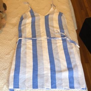 Lulus Blue and White Linen Sundress NWOT